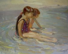 children in the water