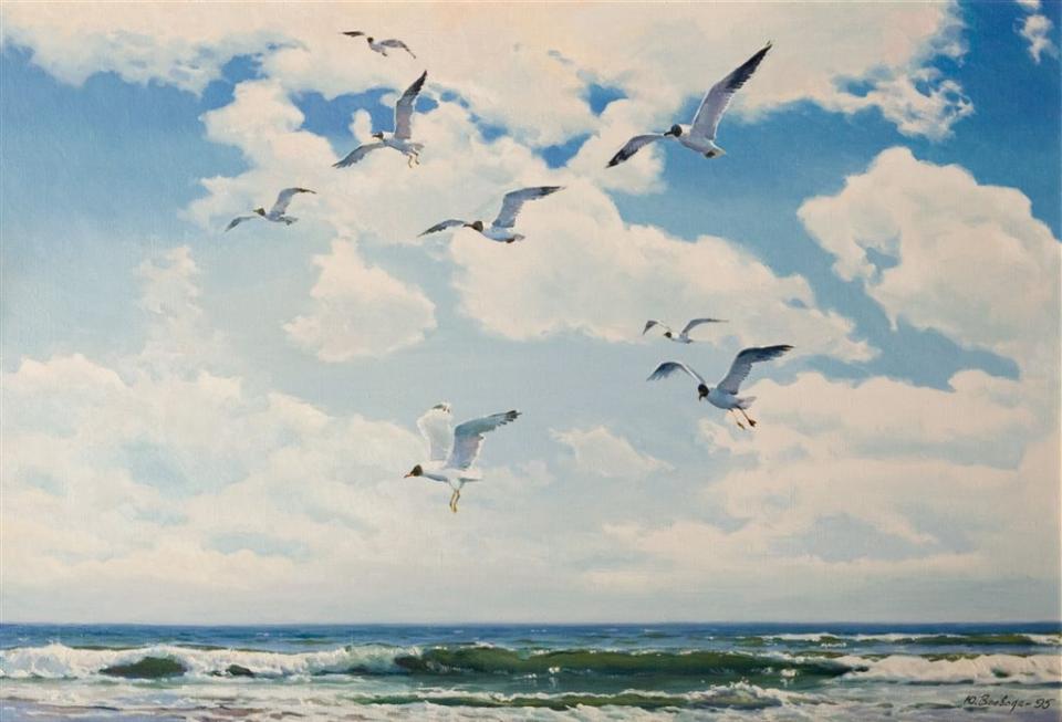 Картина, марина, реализм, масло: "Чайки / Чайки / Seagulls"